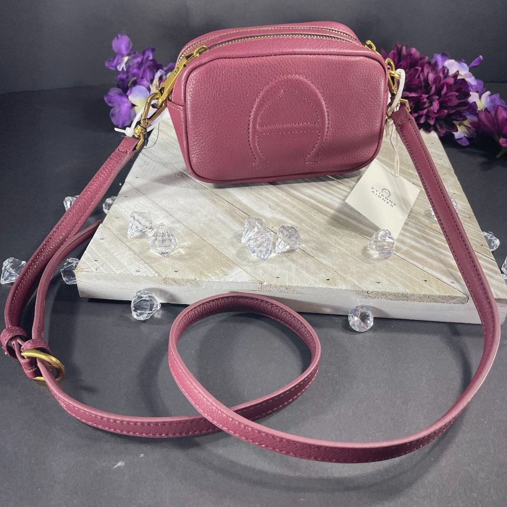 Etienne Aigner Adeline Mini Camera Cordovan Crossbody Purse